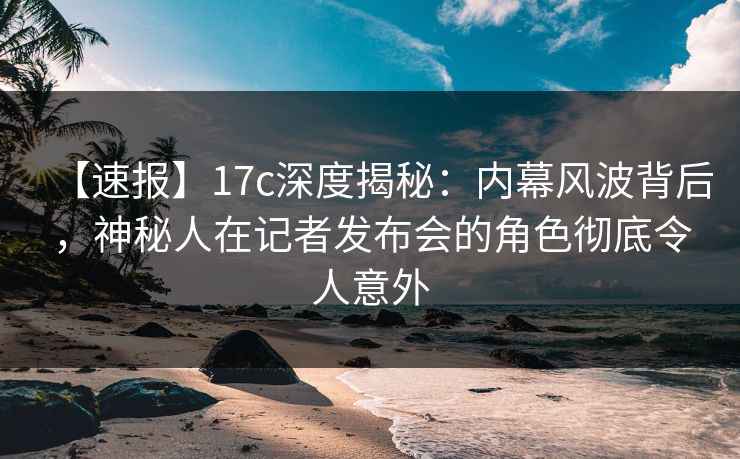【速报】17c深度揭秘：内幕风波背后，神秘人在记者发布会的角色彻底令人意外